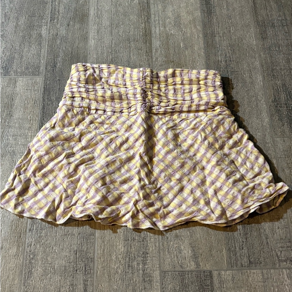 Forever 21 Yellow and Purple Textured Skirt
